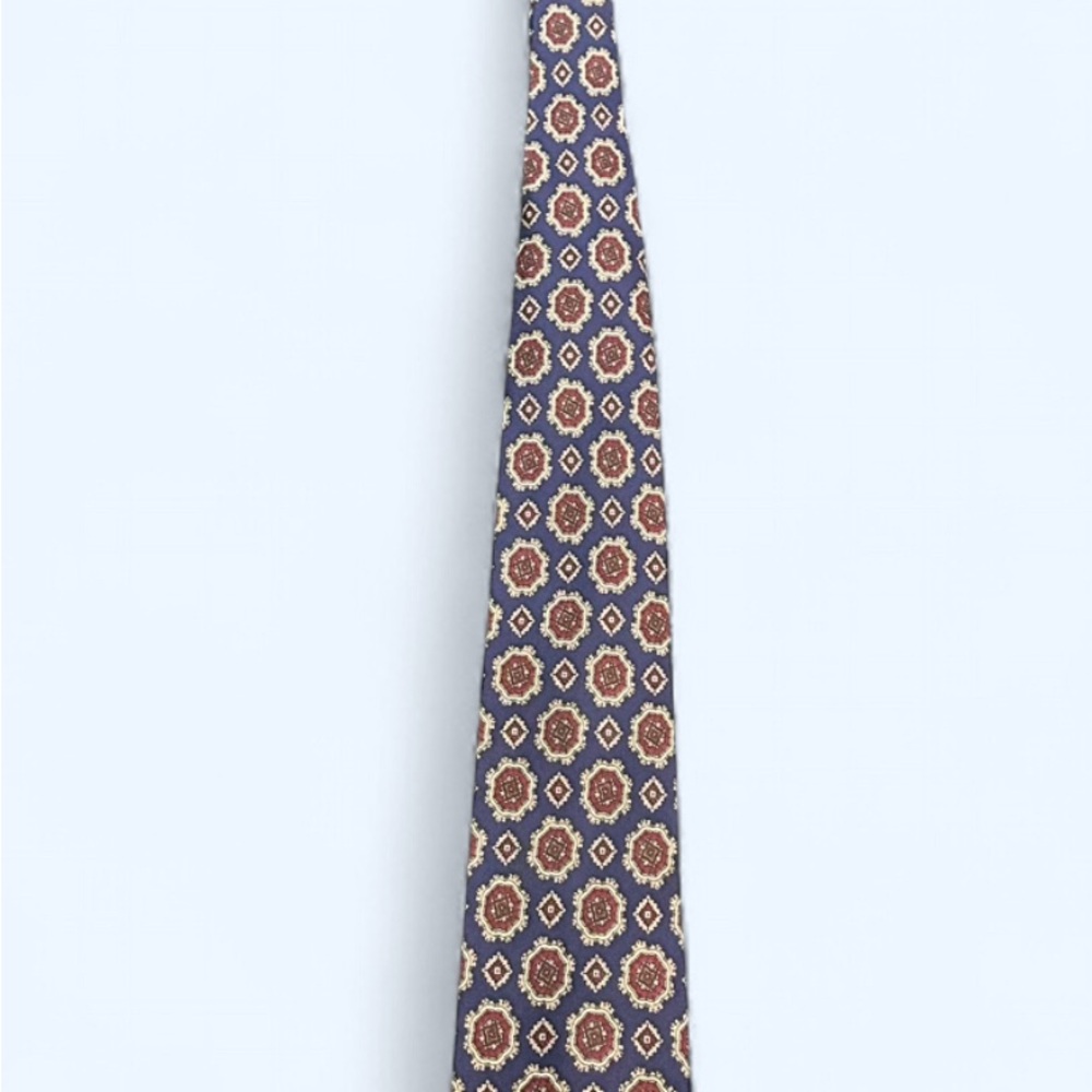 Ted Lapidus Patterned Tie. 100% Silk. Made in Italy.